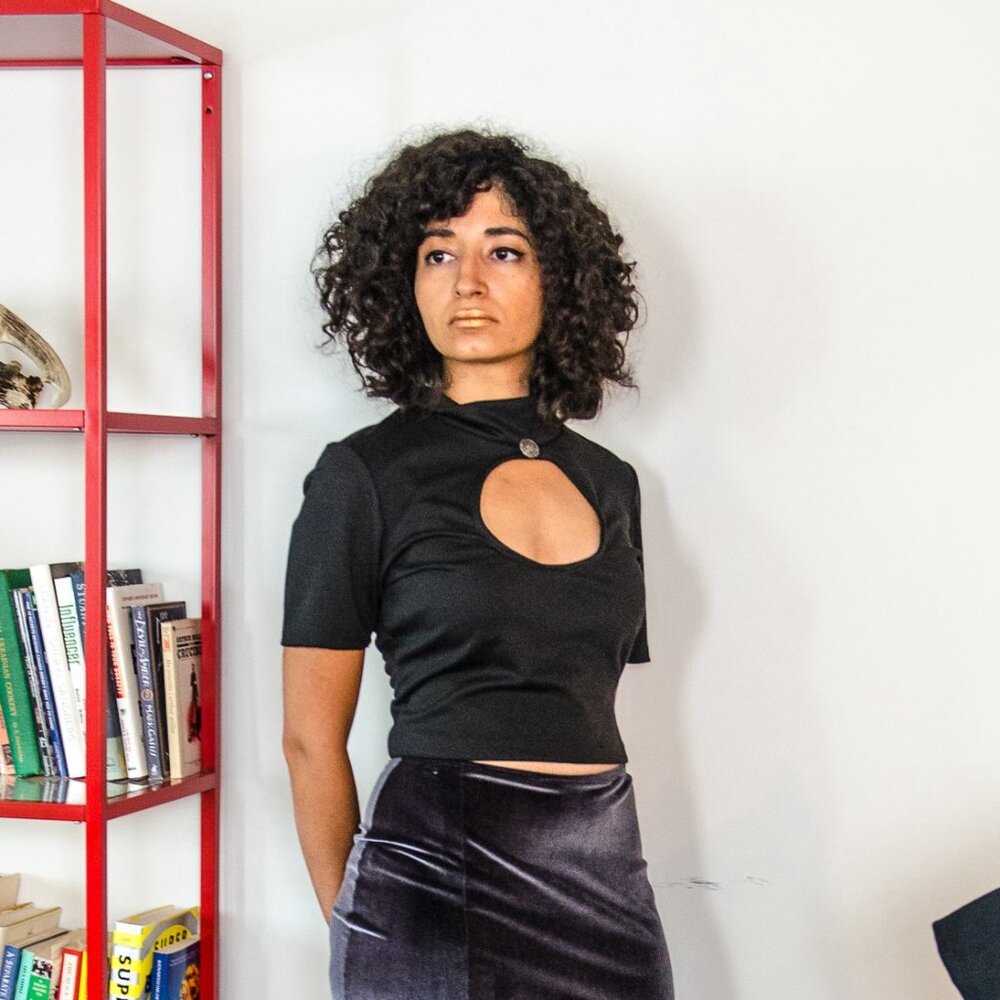 Black Cut out Crop Top